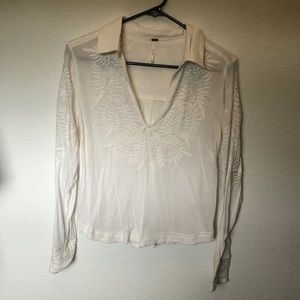 Free People Embroidered Top